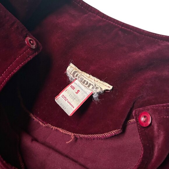 70s vintage velvet tunic top dress overlay Esprit burgundy boho hippie. - Picture 13 of 14